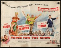 9x936 THREE FOR THE SHOW pressbook 1954 Betty Grable, Jack Lemmon, Marge & Gower Champion!
