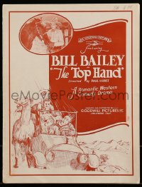 9x943 TOP HAND pressbook 1925 William Bailey, Alma Rayford, a romantic western comedy drama!