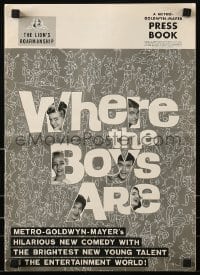 9x981 WHERE THE BOYS ARE pressbook 1961 Connie Francis, Dolores Hart, Yvette Mimieux & Prentiss!