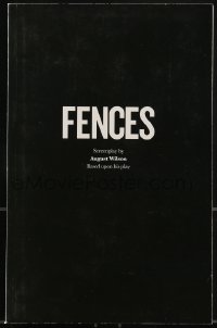 9x232 FENCES For Your Consideration 5.5x8.5 script 2016 screenplay by 2016 August Wilson