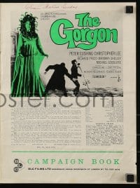 9x499 GORGON English pressbook 1964 Peter Cushing, Christopher Lee, Hammer, country of origin!