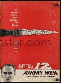 9x511 12 ANGRY MEN pressbook 1957 Henry Fonda, Sidney Lumet courtroom classic, Hirschfeld art!