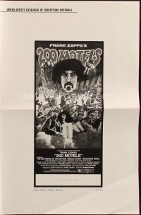 9x513 200 MOTELS pressbook 1971 directed by Frank Zappa, rock 'n' roll, wild artwork!