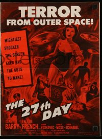 9x515 27th DAY pressbook 1957 terror from space, five people given the power to destroy nations!