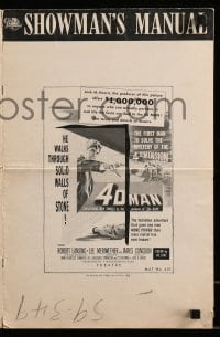9x516 4D MAN pressbook 1961 different images of Robert Lansing, who walks through walls!