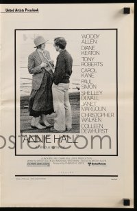 9x527 ANNIE HALL pressbook 1977 full-length Woody Allen & Diane Keaton, a nervous romance!