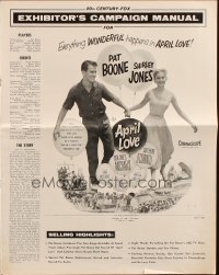 9x529 APRIL LOVE pressbook 1957 full-length romantic Pat Boone & sexy Shirley Jones!