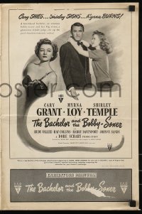 9x537 BACHELOR & THE BOBBY-SOXER pressbook 1947 Cary Grant, Shirley Temple & sexy Myrna Loy, rare!