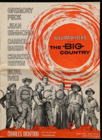 9x553 BIG COUNTRY pressbook 1958 Gregory Peck, Charlton Heston, Jean Simmons, William Wyler classic