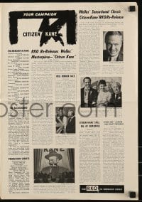 9x594 CITIZEN KANE pressbook R1956 Orson Welles' masterpiece is still a big hit at the box office!