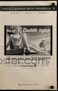 9x596 CLAUDELLE INGLISH pressbook 1961 sexy misbehavin' Diane McBain, from Erskine Caldwell novel!