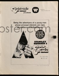 9x598 CLOCKWORK ORANGE pressbook 1973 Stanley Kubrick classic, Malcolm McDowell, rated R!