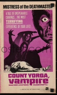 9x609 COUNT YORGA VAMPIRE pressbook 1970 AIP, artwork of the mistresses of the deathmaster feeding!