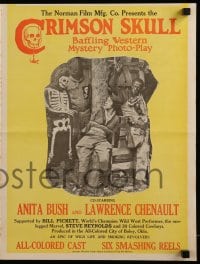 9x612 CRIMSON SKULL pressbook 1921 colored cowboys Anita Bush & Lawrence Chenault!