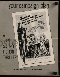 9x627 DEVIL GIRL FROM MARS pressbook 1955 Earth menaced by fantastic powers, sexy female alien!