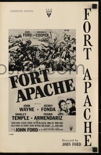 9x664 FORT APACHE pressbook R1957 John Wayne, Henry Fonda, Shirley Temple, Victor McLaglen