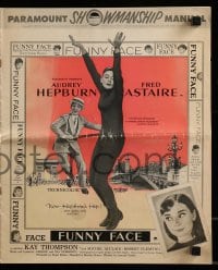 9x668 FUNNY FACE pressbook 1957 art of Audrey Hepburn close up & full-length + Fred Astaire!