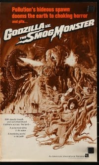 9x679 GODZILLA VS. THE SMOG MONSTER pressbook 1972 Gojira tai Hedora, Japanese sci-fi, cool art!