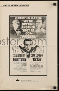 9x680 GOLDFINGER/DR. NO pressbook 1966 Sean Connery is the extraordinary gentleman spy James Bond!