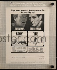 9x690 HATARI/HUD pressbook 1967 John Wayne, Paul Newman, Howard Hawks, two exciting hits!
