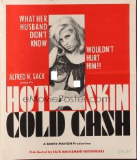 9x704 HOT SKIN & COLD CASH pressbook 1965 Barry Mahon, she's always available if the price is right!
