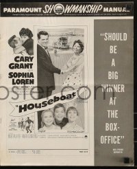 9x708 HOUSEBOAT pressbook 1958 romantic close up of Cary Grant & beautiful Sophia Loren!
