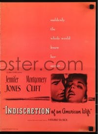 9x722 INDISCRETION OF AN AMERICAN WIFE pressbook 1954 De Sica, Montgomery Clift, Jennifer Jones