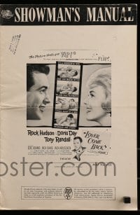 9x767 LOVER COME BACK pressbook 1961 Rock Hudson, Doris Day, Tony Randall, Edie Adams!