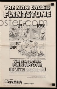 9x772 MAN CALLED FLINTSTONE pressbook 1966 Hanna-Barbera, Fred, Barney, Wilma & Betty, spy spoof!