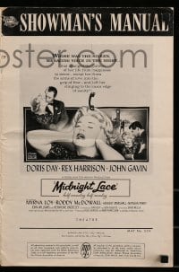 9x784 MIDNIGHT LACE pressbook 1960 Harrison, John Gavin, fear possessed Doris Day as love once had!