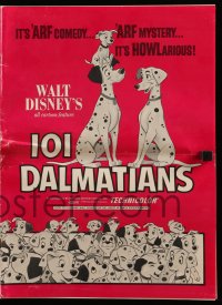 9x822 ONE HUNDRED & ONE DALMATIANS pressbook R1970 classic Disney cartoon, different images!