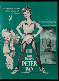 9x834 PETER PAN pressbook R1969 Walt Disney animated cartoon fantasy classic!
