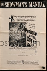 9x835 PHANTOM OF THE OPERA pressbook 1962 Hammer horror, Herbert Lom, cool art by Reynold Brown!