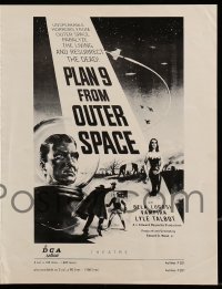 9x840 PLAN 9 FROM OUTER SPACE pressbook 1958 directed by Ed Wood, arguably the worst movie ever!