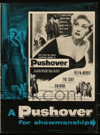 9x850 PUSHOVER pressbook 1954 Fred MacMurray can have sexiest Kim Novak if he pulls the trigger!