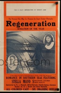 9x856 REGENERATION pressbook 1923 colored beauty Stella Mayo romance at sea with all colored cast!