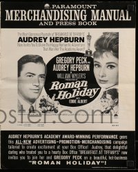 9x865 ROMAN HOLIDAY pressbook R1962 different images of Audrey Hepburn & Gregory Peck!