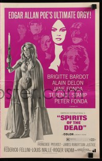 9x898 SPIRITS OF THE DEAD pressbook 1969 Federico Fellini, Reynold Brown art of sexy Jane Fonda!