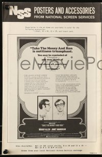 9x918 TAKE THE MONEY & RUN pressbook 1969 wacky Woody Allen mugshot in classic mockumentary!
