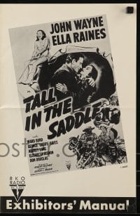 9x919 TALL IN THE SADDLE pressbook R1957 great images of John Wayne & pretty Ella Raines!