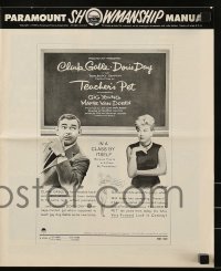 9x927 TEACHER'S PET pressbook 1958 teacher Doris Day, Clark Gable, sexy Mamie Van Doren's body!