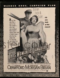 9x934 THIS WOMAN IS DANGEROUS pressbook 1952 Joan Crawford was part Ritz, part racket, all exciting!