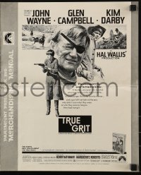 9x948 TRUE GRIT pressbook 1969 John Wayne as Rooster Cogburn, Kim Darby, Glen Campbell