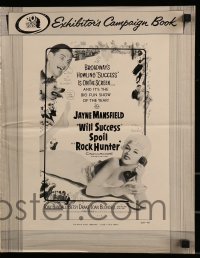 9x983 WILL SUCCESS SPOIL ROCK HUNTER pressbook 1957 art of sexy Jayne Mansfield wearing only a sheet!
