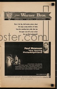 9x996 YOUNG PHILADELPHIANS pressbook 1959 Paul Newman defends Robert Vaughn from murder charges!