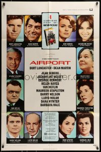 9y022 AIRPORT 1sh 1970 Burt Lancaster, Dean Martin, Jacqueline Bisset, Jean Seberg & more!