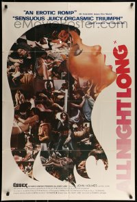 9y029 ALL NIGHT LONG 1sh 1976 John Holmes, incredibly sexy different art and images!