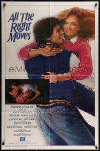 9y032 ALL THE RIGHT MOVES int'l 1sh 1983 different art and image of Lea Thompson & Tom Cruise, rare