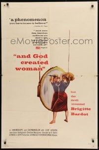 9y040 AND GOD CREATED WOMAN 1sh 1957 but the Devil invented sexy Brigitte Bardot!