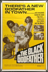 9y091 BLACK GODFATHER 1sh 1974 chicks and the Mafia want his body, images over yellow background!